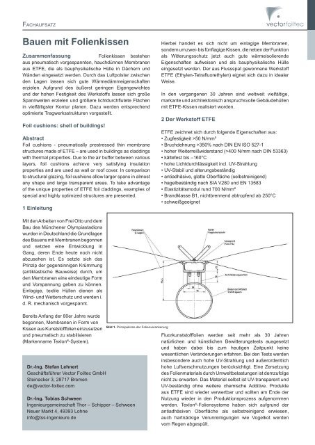 Bauen mit Folienkissen - Vector Foiltec