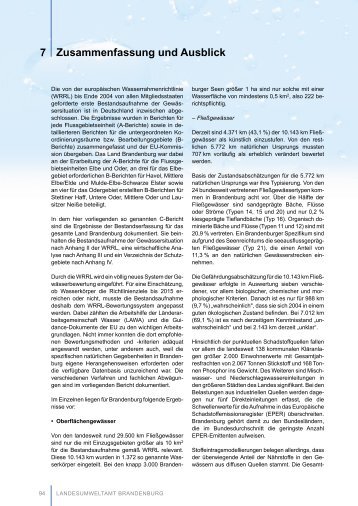 Bericht Umsetzung der Wasserrahmenrichtlinie - Land Brandenburg