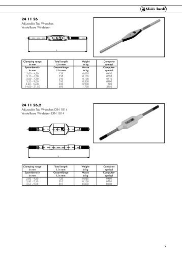 9 Adjustable Tap Wrenches Verstellbare Windeisen ... - escona