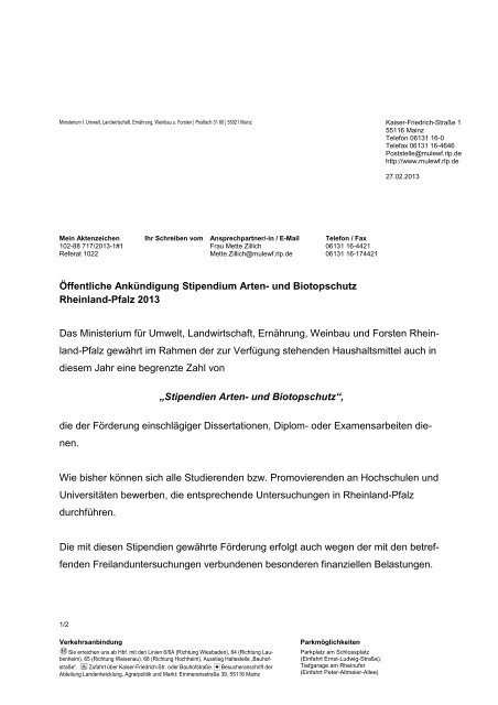 zum PDF-Dokument - Ministerium für Umwelt, Landwirtschaft ...