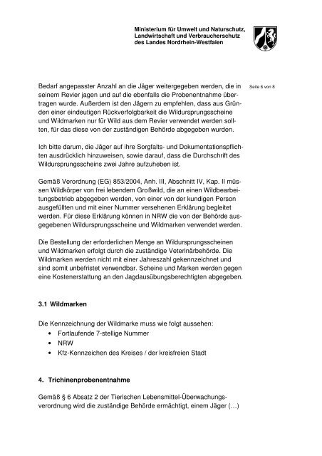 Verordnung Wildbrethygiene.pdf - Landesjagdverband NRW