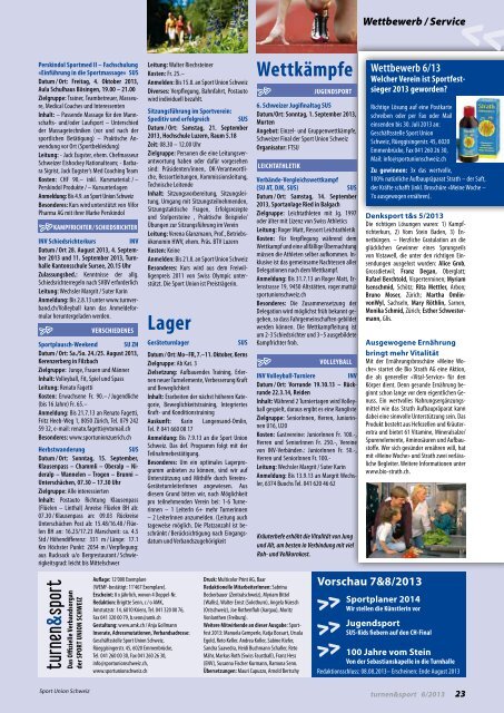 Ausgabe 6/2013 - Sport Union Schweiz