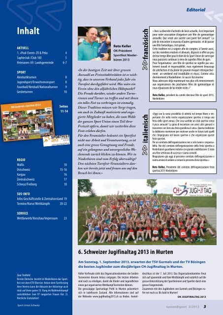 Ausgabe 6/2013 - Sport Union Schweiz