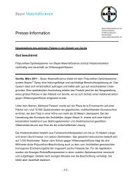 Presse-Information - Bayer MaterialScience