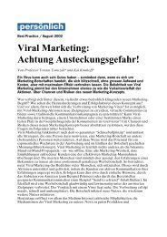 Viral Marketing: Achtung Ansteckungsgefahr! - htp St. Gallen
