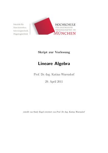 Skript zur linearen Algebra von Prof. K. Warendorf - nils-mahnke.de