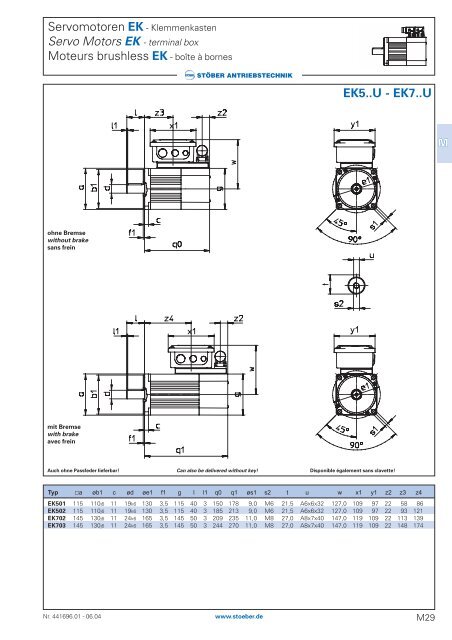 Servo Motors ED + EK Servomotoren ED + EK Moteurs brushless ...