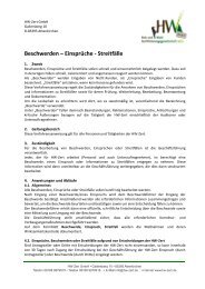 Beschwerden – Einsprüche - Streitfälle - HW-Zert