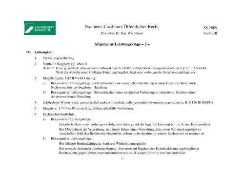 6. Verwaltungsprozessrecht Folien - Lehrstuhl für Öffentliches Recht II