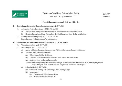 6. Verwaltungsprozessrecht Folien - Lehrstuhl für Öffentliches Recht II