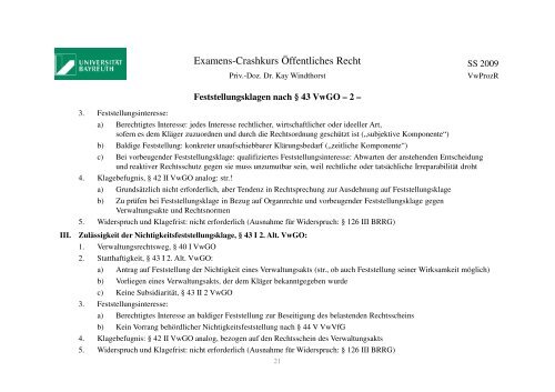 6. Verwaltungsprozessrecht Folien - Lehrstuhl für Öffentliches Recht II