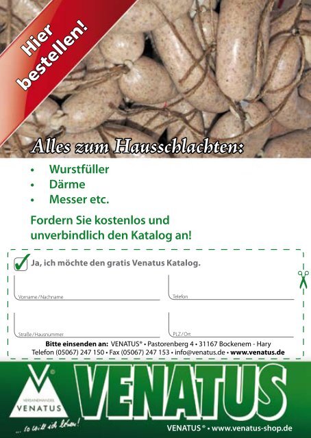 Ratgeber Wurst und Schinken machen - Venatus