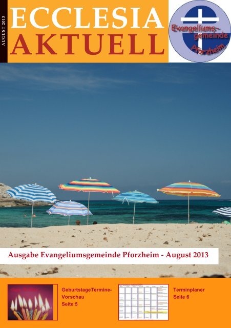 ECCLESIA AKTUELL - Evangeliumsgemeinde Pforzheim