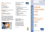 Fachkraft Psychomotorik (VHS) - Volkshochschule Braunschweig