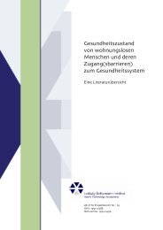 Gesundheitszustand von wohnungslosen Menschen ... - neunerHAUS