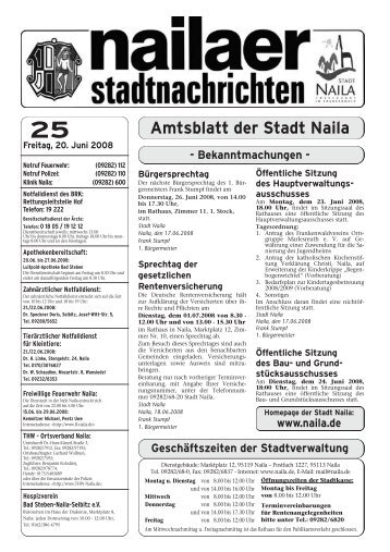 Ausgabe 25/2008 vom 20.06.2008 - Stadt Naila