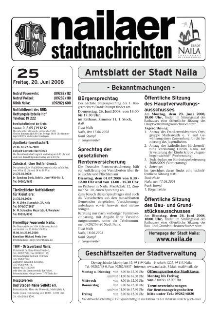 Ausgabe 25/2008 vom 20.06.2008 - Stadt Naila