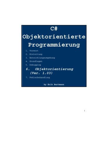 C# Objektorientierte Programmierung - Tutorials.de