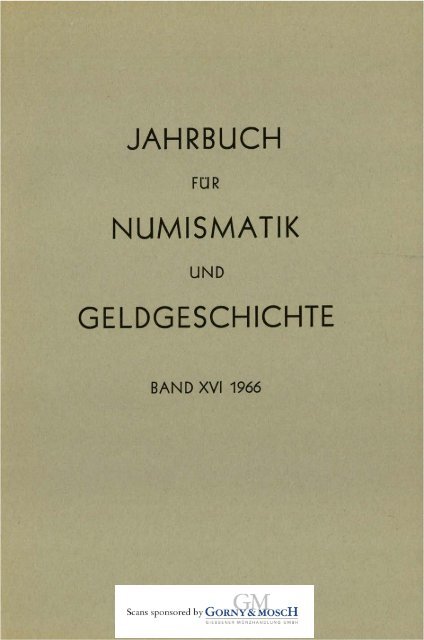 1966 Band XVI - Bayerische Numismatische Gesellschaft