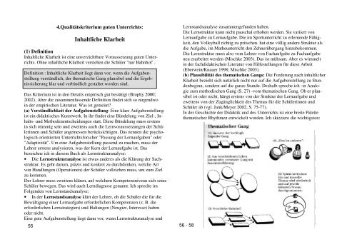 Inhaltliche Klarheit