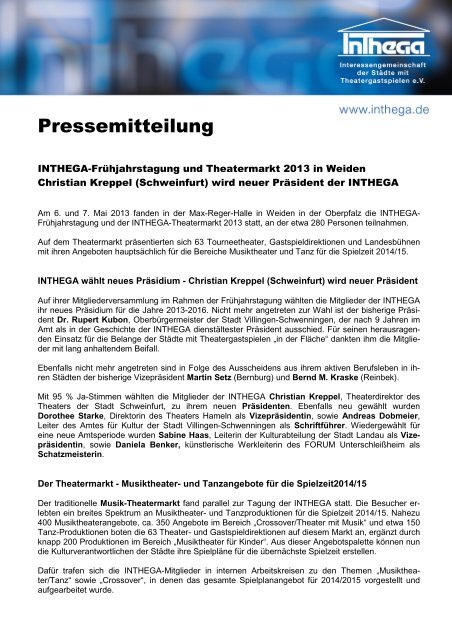 Pressemitteilung - Inthega