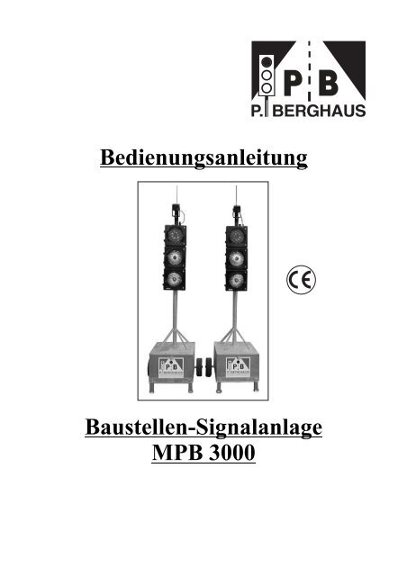 Bedienungsanleitung Baustellen-Signalanlage MPB 3000