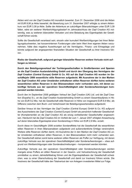 Wertpapierprospekt (PDF) der Zapf Creation AG vom 28. März 2008