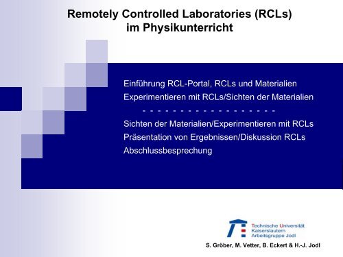 RCLs im Physikunterricht - RCL-Portal