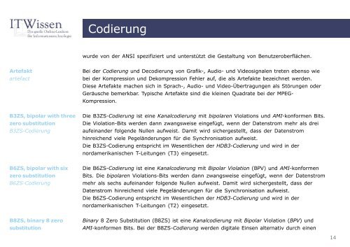 Codierung Glossar Codierung - IT Wissen.info