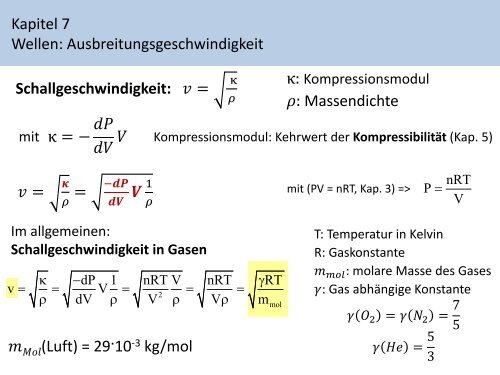 Kapitel 7: Schwingungen und Wellen