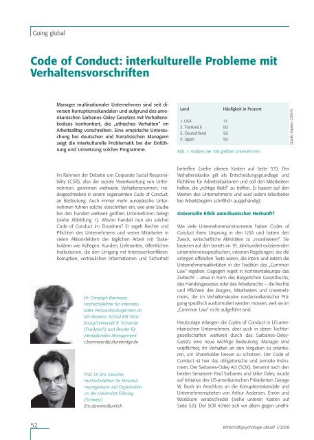 Code of Conduct: interkulturelle Probleme mit Verhaltensvorschriften