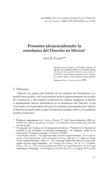 Prometeo (des)encadenado: la enseñanza del Derecho en México*