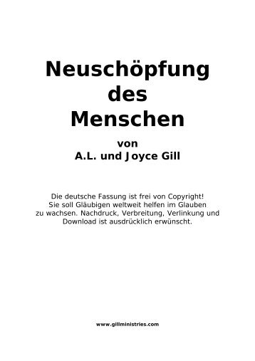 Neuschöpfung des Menschen - Gill Ministries