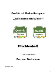 „Qualitätszeichen Südtirol“ Pflichtenheft
