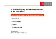 2. Plattformtagung, Baukastensystem AdA 4. Mai 2009, Olten ...