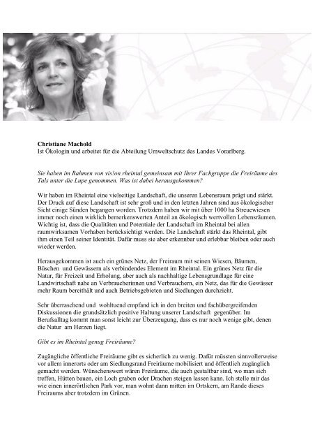 Christiane Machold mit Bild - Vision Rheintal