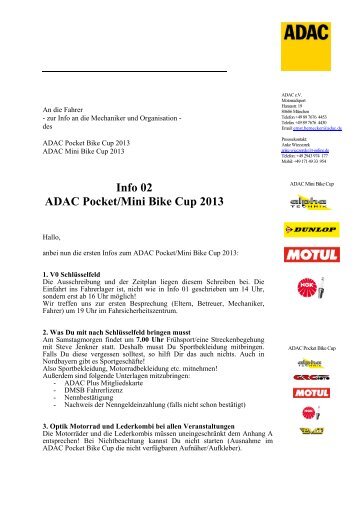 Info 02 ADAC Pocket/Mini Bike Cup 2013 - MSC Rockenberg eV im ...