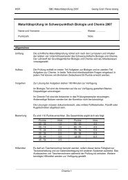 Maturitätsprüfung im Schwerpunktfach Biologie und ... - Pflumm.name