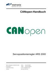 CANopen Handbuch Servopositionierregler ARS 2000 - Metronix