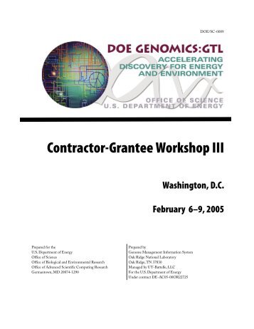 2005 gtl abstracts.indb - Genomics - U.S. Department of Energy