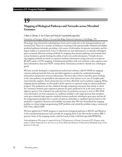 2005 gtl abstracts.indb - Genomics - U.S. Department of Energy