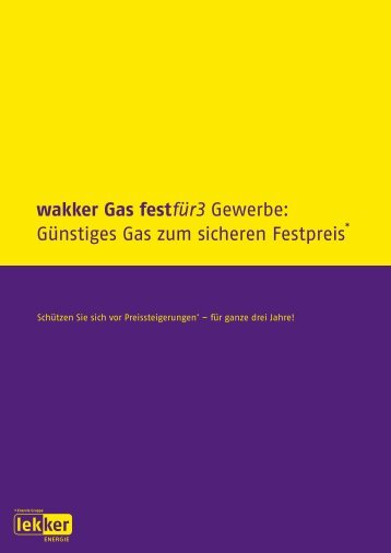 Infoflyer wakker Gas Gewerbe festfür3 - lekker Energie