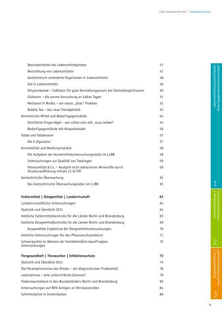 Jahresbericht 2011 - Landeslabor Berlin - Brandenburg - Berlin ...