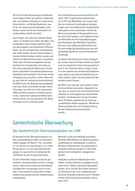 Jahresbericht 2011 - Landeslabor Berlin - Brandenburg - Berlin ...