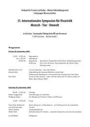 31. Internationales Symposion für Vivaristik Mensch - Tier - Umwelt