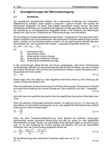 2 Grundgleichungen der Wärmeübertragung: 2.1 ... - esocaet