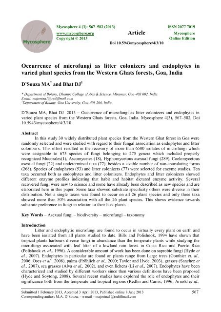 View PDF - Mycosphere-online journal
