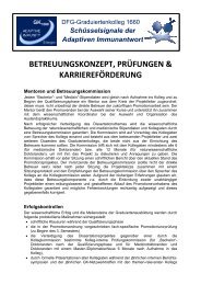 Betreuungskonzept, Prüfungen & Karriereförderung des GK1660