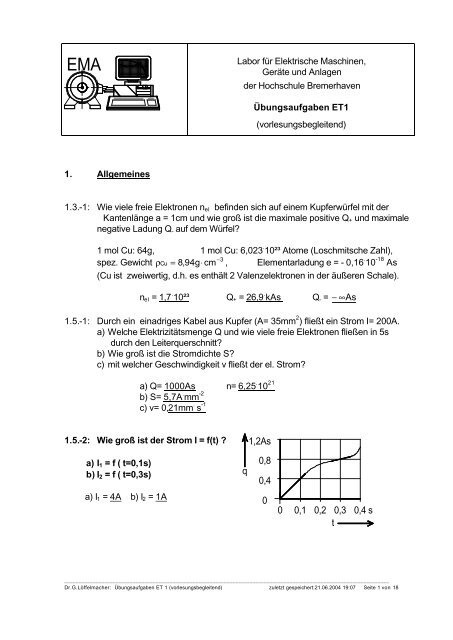 Übungsaufgaben ET 1 _vorlesungsbegleitend