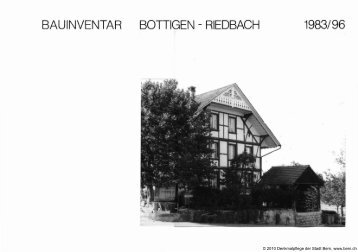 Inventar Bottigen-Riedbach - Bauinventar - Bern